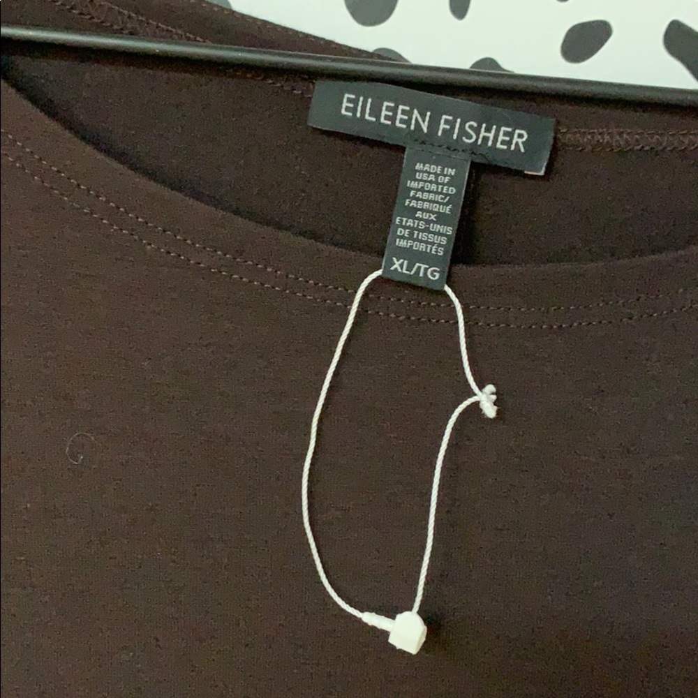 Eileen Fisher NWOT Dark Brown Swing Dress - Picture 4 of 5